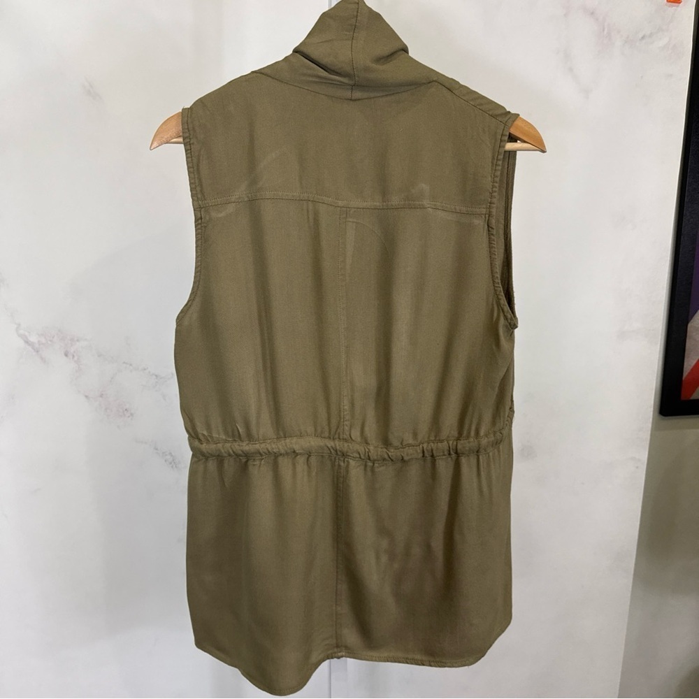 Elodie Women’s Green Rayon Vest Sleeveless With Tie Cardigan Size M - Picture 4 of 6